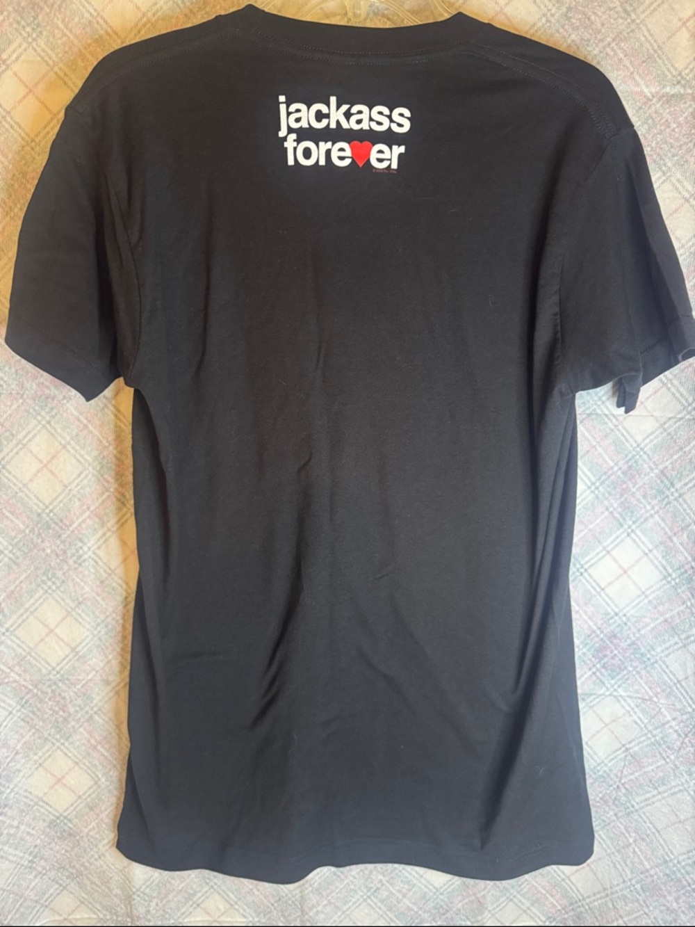 Jackass Forever Black Tee with White Skull and Crossed Crutches Graphic - Picture 3 of 3